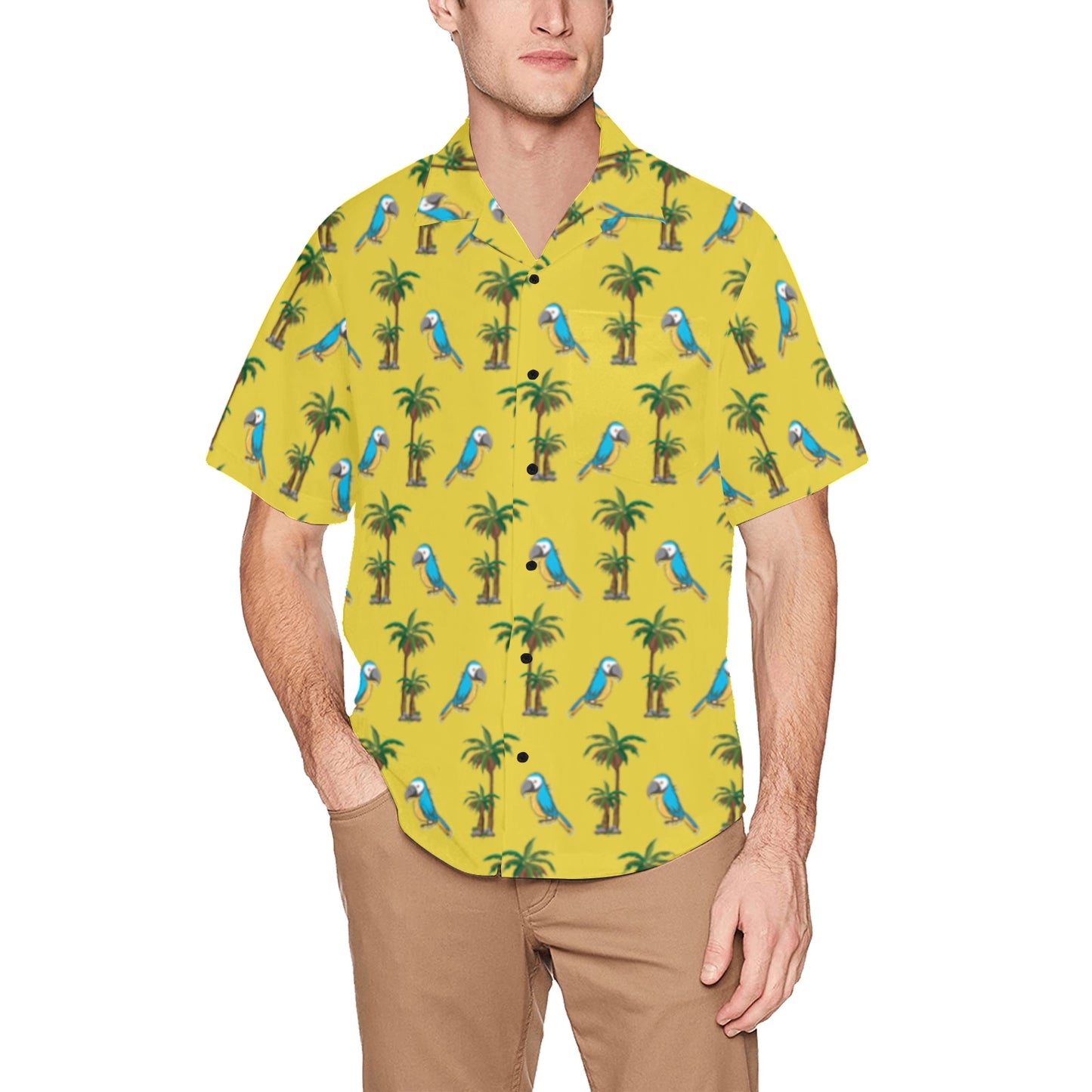 Men's Hawaiian Shirt With Chest Pocket