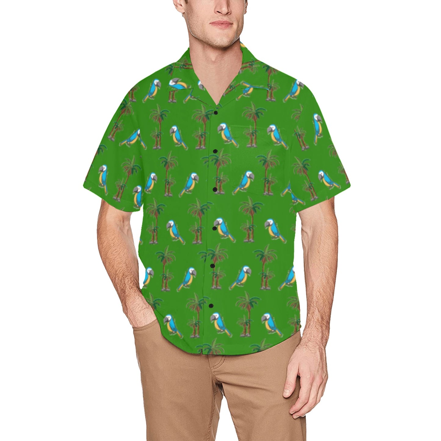 Men's Hawaiian Shirt With Chest Pocket