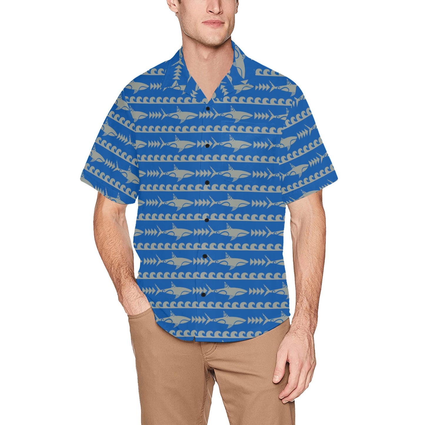 Men's Hawaiian Shirt With Chest Pocket