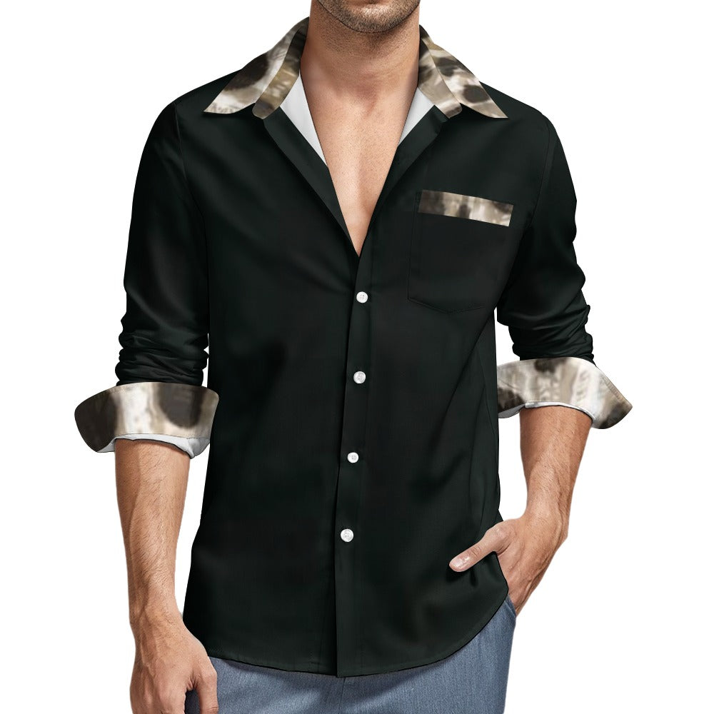 Casual One Pocket Long Sleeve Shirt