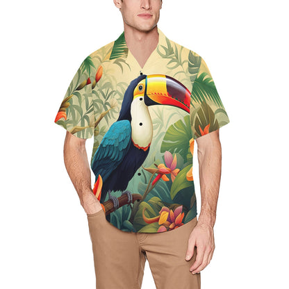 Men's Hawaiian Shirt With Chest Pocket