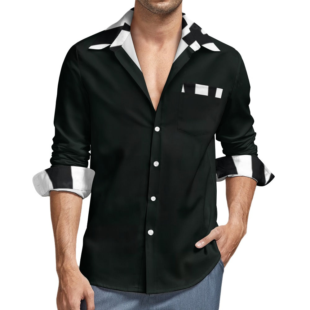 Casual One Pocket Long Sleeve Shirt