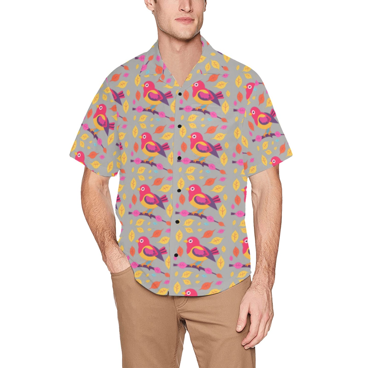 Men's Hawaiian Shirt With Chest Pocket